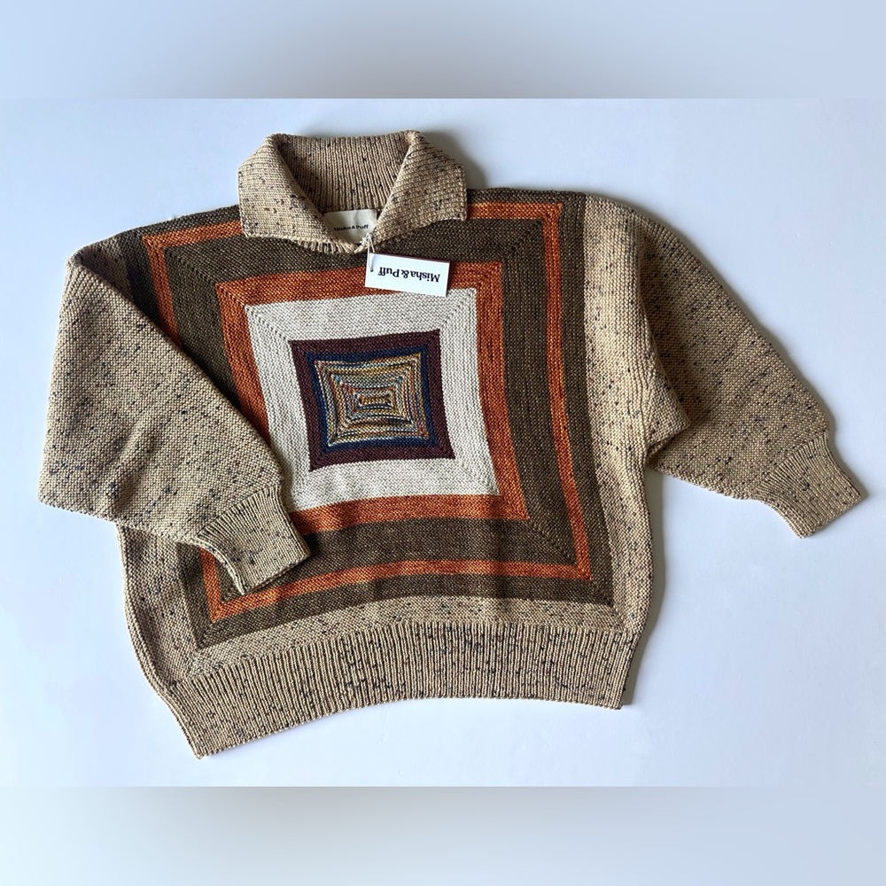Misha & Puff Womens Log Cabin Sweater - Seed Confetti